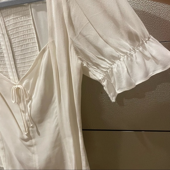 NWOT Reformation Delevan Top Blouse 8 Ivory White Medium - Picture 4 of 9